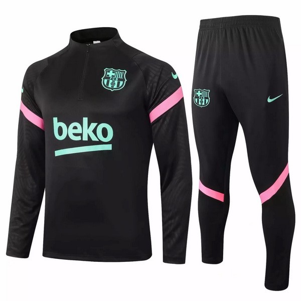 Trainingsanzug Barcelona 2020-21 Schwarz Pink Fussballtrikots Günstig